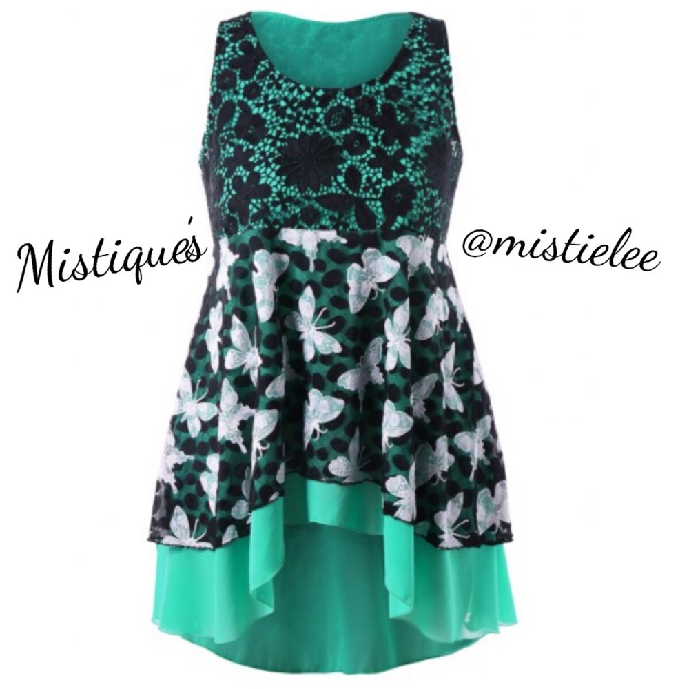 Butterfly Design Summer Formal Top Size 2X - US 18 Boutique NEW - Picture 1 of 9